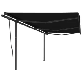 Toldo retráctil automático con postes gris antracita 6x3,5 m de , Toldos - Ref: Foro24-3070289, Precio: 849,95 €, Descuento: %