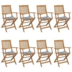 Sillas de jardín plegables 8 uds y cojines madera maciza acacia de , Sillas de jardín - Ref: Foro24-3074981, Precio: 431,33 €...