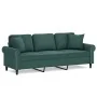 Sofá de 3 plazas con cojines terciopelo verde oscuro 180 cm by , Sofas - Ref: Foro24-3200957, Price: 316,48 €, Discount: %