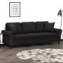Sofá de 3 plazas con cojines terciopelo negro 180 cm de , Sofás - Ref: Foro24-3200960, Precio: 321,12 €, Descuento: %