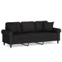 Sofá de 3 plazas con cojines terciopelo negro 180 cm de , Sofás - Ref: Foro24-3200960, Precio: 321,12 €, Descuento: %