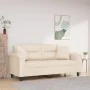 Sofá de 2 plazas con cojines tela de microfibra beige 140 cm de , Sofás - Ref: Foro24-3200976, Precio: 294,53 €, Descuento: %