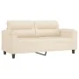 Sofá de 2 plazas con cojines tela de microfibra beige 140 cm de , Sofás - Ref: Foro24-3200976, Precio: 294,53 €, Descuento: %