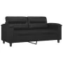 Sofá de 2 plazas con cojines cuero sintético negro 140 cm de , Sofás - Ref: Foro24-3200988, Precio: 246,85 €, Descuento: %