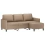 Sofá 3 plazas y taburete cuero sintético color capuchino 180 cm de , Sofás - Ref: Foro24-3201126, Precio: 309,14 €, Descuento: %