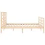 Estructura de cama con cabecero madera maciza 140x200 cm de vidaXL, Camas y somieres - Ref: Foro24-3194701, Precio: 121,10 €,...