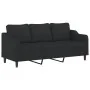 Sofá de 3 plazas con taburete de tela negro 180 cm de , Sofás - Ref: Foro24-3201139, Precio: 308,72 €, Descuento: %