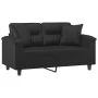 Sofá de 2 plazas con cojines cuero sintético negro 120 cm de , Sofás - Ref: Foro24-3200983, Precio: 242,76 €, Descuento: %