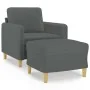Sillón con taburete tela gris oscuro 60 cm de , Sofás - Ref: Foro24-3201185, Precio: 191,19 €, Descuento: %