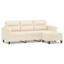 Sofá de 3 plazas y taburete tela microfibra beige 180 cm de , Sofás - Ref: Foro24-3201236, Precio: 396,80 €, Descuento: %