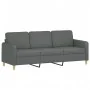 Sofá de 3 plazas con taburete de tela gris oscuro 180 cm by , Sofas - Ref: Foro24-3201193, Price: 307,21 €, Discount: %