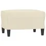 Sillón con taburete cuero sintético color crema 60 cm de , Sofás - Ref: Foro24-3201118, Precio: 158,10 €, Descuento: %