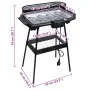 Barbacoa rectangular eléctrica con soporte BBQ de jardín de , Barbacoas - Ref: Foro24-40977, Precio: 66,72 €, Descuento: %
