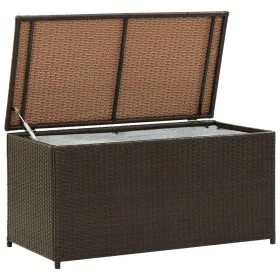 Caja de almacenaje jardín ratán sintético marrón 100x50x50 cm de , Cajas de almacenaje para exteriores - Ref: Foro24-46472, P...