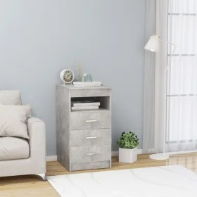 Cajonera de madera contrachapada gris hormigón 40x50x76 cm de , Taquillas y armarios de almacenamiento - Ref: Foro24-801809, ...