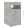 Cajonera de madera contrachapada gris hormigón 40x50x76 cm de , Taquillas y armarios de almacenamiento - Ref: Foro24-801809, ...