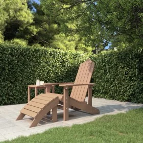 Silla de jardín Adirondack con reposapiés HDPE marrón de , Sillas de jardín - Ref: Foro24-318647, Precio: 178,87 €, Descuento: %