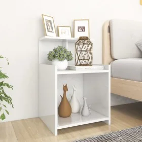 Mesitas de noche 2 uds contrachapada blanco brillo 40x35x60 cm by , Nightstands - Ref: Foro24-806188, Price: 55,89 €, Discoun...
