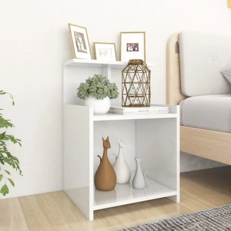 Mesitas de noche 2 uds contrachapada blanco brillo 40x35x60 cm by , Nightstands - Ref: Foro24-806188, Price: 55,89 €, Discoun...