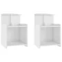 Mesitas de noche 2 uds contrachapada blanco brillo 40x35x60 cm by , Nightstands - Ref: Foro24-806188, Price: 55,89 €, Discoun...