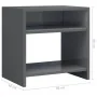 Mesita de noche madera contrachapada gris brillante 40x30x40cm de , Mesitas de noche - Ref: Foro24-800025, Precio: 31,21 €, D...