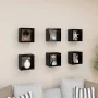 Estantes cubo de pared 6 unidades negro brillo 22x15x22 cm de , Estantes y estanterías - Ref: Foro24-807075, Precio: 41,45 €,...