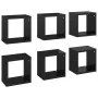 Estantes cubo de pared 6 unidades negro brillo 22x15x22 cm de , Estantes y estanterías - Ref: Foro24-807075, Precio: 41,45 €,...