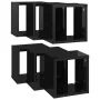 Estantes cubo de pared 6 unidades negro brillo 22x15x22 cm de , Estantes y estanterías - Ref: Foro24-807075, Precio: 41,45 €,...