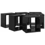 Estantes cubo de pared 6 unidades negro brillo 22x15x22 cm de , Estantes y estanterías - Ref: Foro24-807075, Precio: 41,45 €,...