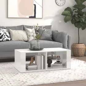 Mesa de centro madera contrachapada blanco brillo 100x50x36 cm by , Coffee table - Ref: Foro24-816522, Price: 46,95 €, Discou...