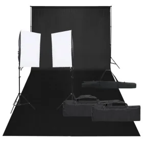 Kit de estudio fotográfico con set de luces y fondo de , Flashes e iluminaciones de estudio - Ref: Foro24-3094750, Precio: 18...