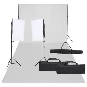 Kit de estudio fotográfico con set de luces y fondo de , Flashes e iluminaciones de estudio - Ref: Foro24-3094752, Precio: 18...