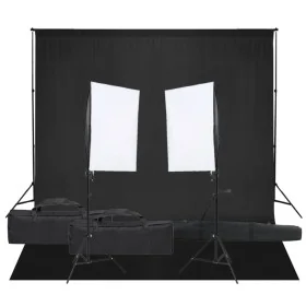 Kit de estudio fotográfico con set de luces y fondo de , Flashes e iluminaciones de estudio - Ref: Foro24-3094738, Precio: 16...