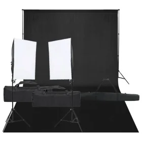 Kit de estudio fotográfico con set de luces y fondo de , Flashes e iluminaciones de estudio - Ref: Foro24-3094744, Precio: 18...
