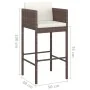 Set de bar de jardín 3 piezas y cojines ratán sintético marrón by , Garden sets - Ref: Foro24-3094771, Price: 259,04 €, Disco...