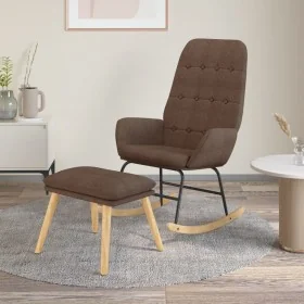 Sillón mecedora con taburete tela gris taupe de , Mecedoras - Ref: Foro24-3097713, Precio: 145,62 €, Descuento: %