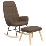 Sillón mecedora con taburete tela gris taupe by , Rocking chairs - Ref: Foro24-3097713, Price: 145,62 €, Discount: %