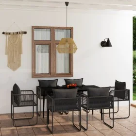 Juego de comedor de jardín 7 piezas negro by , Garden sets - Ref: Foro24-3099086, Price: 521,09 €, Discount: %
