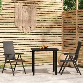 Juego de comedor de jardín 3 piezas negro de , Conjuntos de jardín - Ref: Foro24-3099101, Precio: 225,47 €, Descuento: %