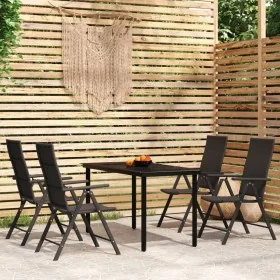 Juego de comedor para jardín 5 piezas negro de , Conjuntos de jardín - Ref: Foro24-3099103, Precio: 385,34 €, Descuento: %