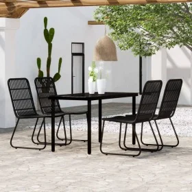 Juego de comedor de jardín 5 piezas negro de , Conjuntos de jardín - Ref: Foro24-3099169, Precio: 537,76 €, Descuento: %