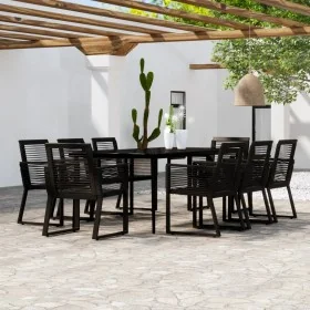 Juego de comedor de jardín 9 piezas negro de , Conjuntos de jardín - Ref: Foro24-3099160, Precio: 847,24 €, Descuento: %