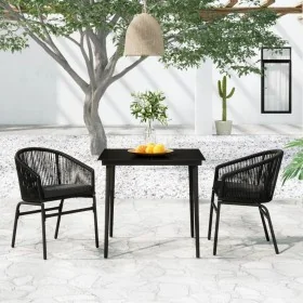 Juego de comedor para jardín 3 piezas negro by , Garden sets - Ref: Foro24-3099239, Price: 305,15 €, Discount: %