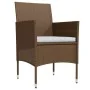 Juego de comedor de jardín 7 piezas con cojines marrón y negro de , Conjuntos de jardín - Ref: Foro24-3099302, Precio: 511,62...