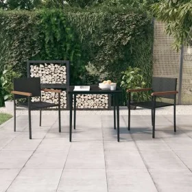 Juego de comedor de jardín 3 piezas negro de , Conjuntos de jardín - Ref: Foro24-3099419, Precio: 220,63 €, Descuento: %
