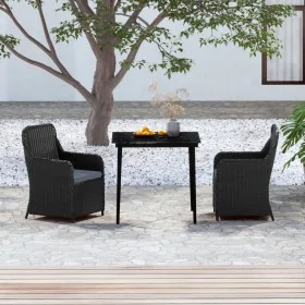 Juego de comedor de jardín 3 piezas con cojines negro de , Conjuntos de jardín - Ref: Foro24-3099541, Precio: 368,18 €, Descu...