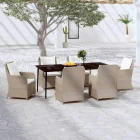 Juego de comedor de jardín 7 piezas marrón de , Conjuntos de jardín - Ref: Foro24-3099569, Precio: 966,94 €, Descuento: %