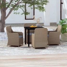 Juego de comedor de jardín 5 piezas con cojines marrón by , Garden sets - Ref: Foro24-3099536, Price: 620,73 €, Discount: %