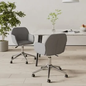 Sillas de comedor giratorias 2 unidades tela gris claro de , Sillas de comedor - Ref: Foro24-3103086, Precio: 165,23 €, Descu...
