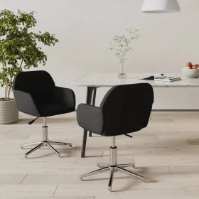 Sillas de comedor giratorias 2 unidades tela negro de , Sillas de comedor - Ref: Foro24-3103038, Precio: 161,33 €, Descuento: %